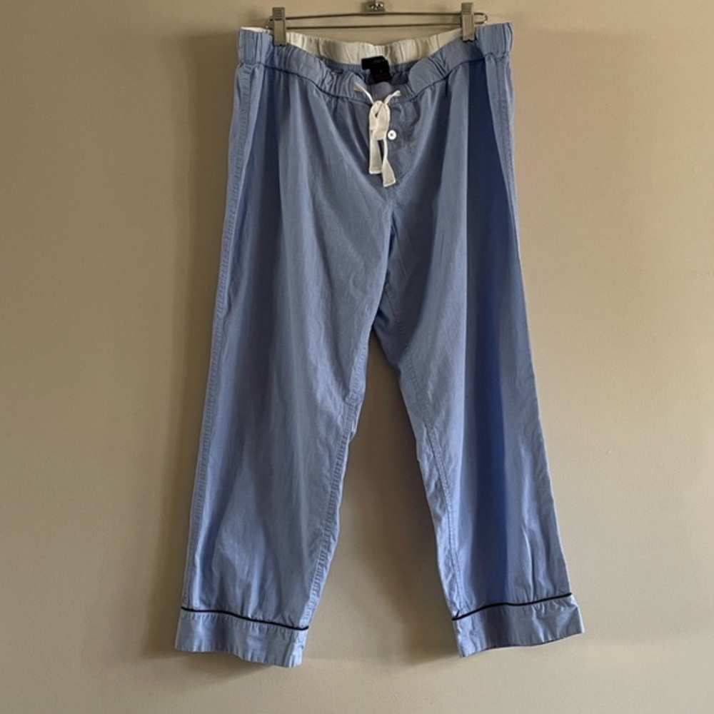 J.Crew Cotton Pajama Pants Mens Medium Blue Lounge Sleepwear Drawstring